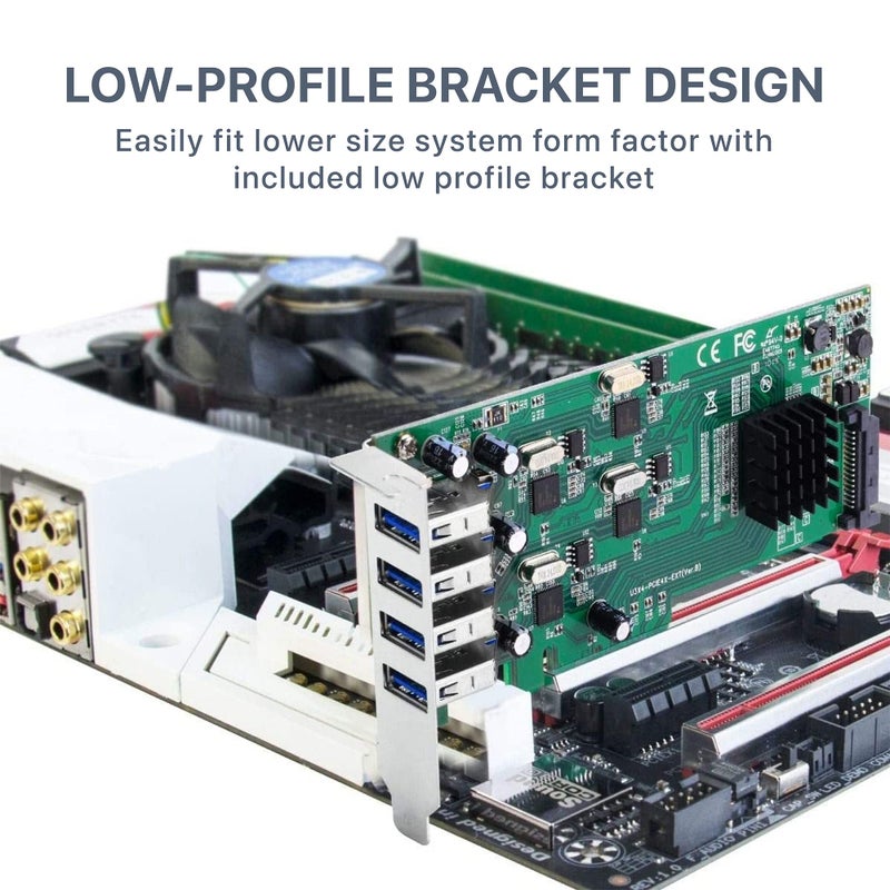 SIIG 4 Port USB 3.0 PCIe Card with 4 Dedicated 5Gbps Channels (USB 3.2 Gen 1) - Quad Core 20Gbps - UASP - SATA Power (JU-P40811-S1 - Image 5